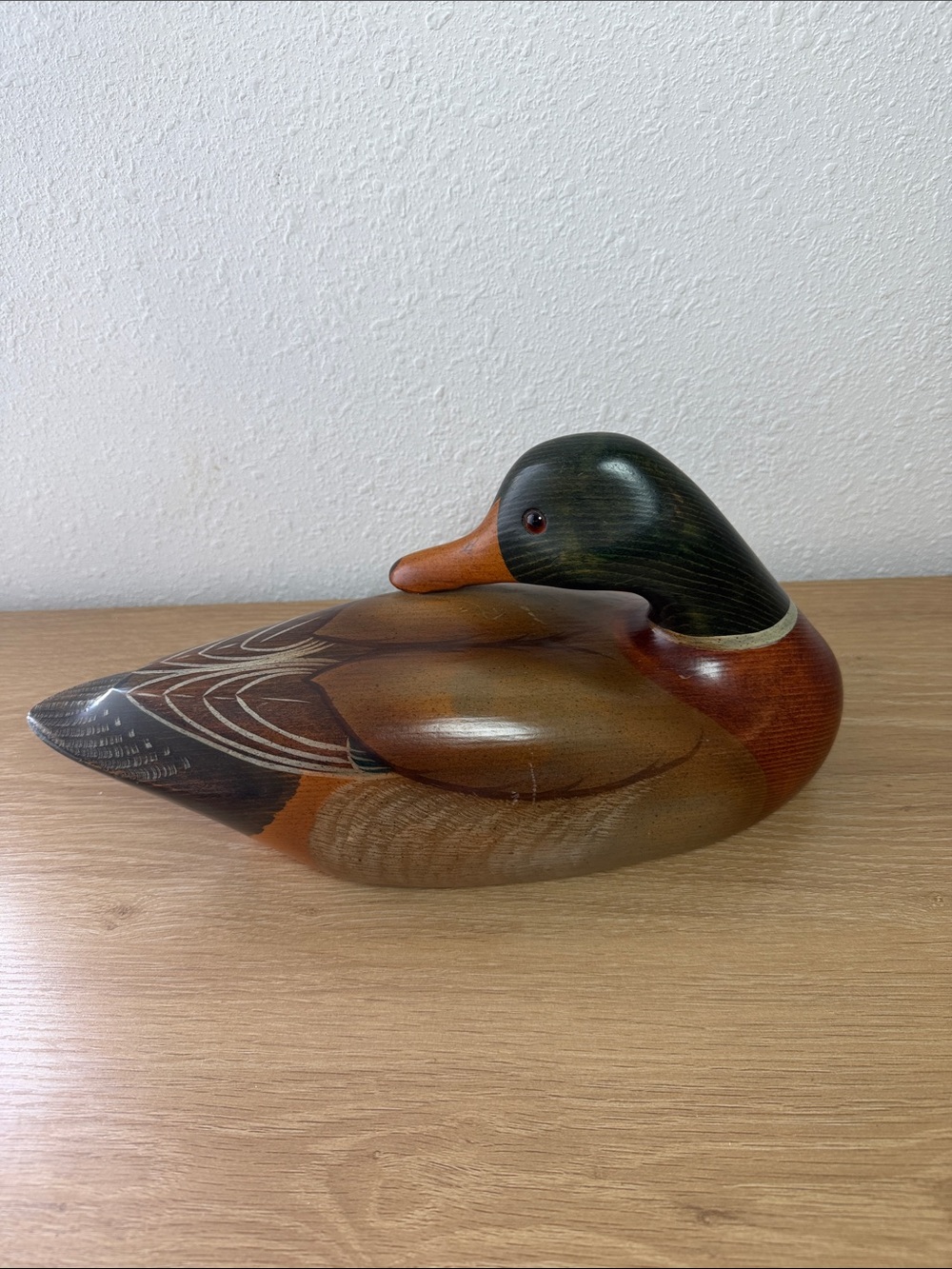 VTG Montana Decoy Hand Carved Preening Mallard Wood Duck by Eric & Marc Pierce - Picture 2 of 5